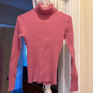 LL bean pink turtleneck sweater
